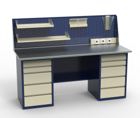 Верстак металлический для автосервиса СВ-2Т.05.05.19_сб1 с экраном и навеской для инструмента