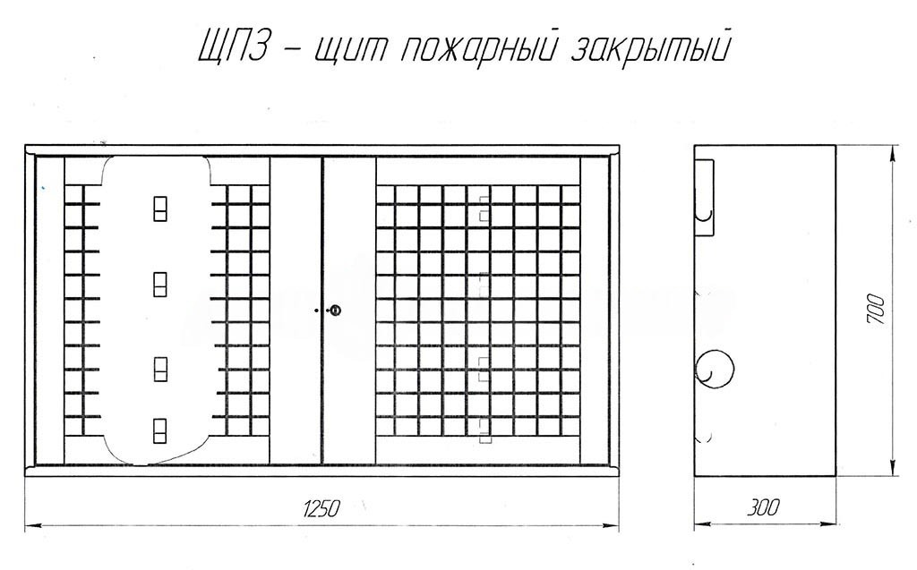 Щит пожарный закрытый ЩПЗ с сеткой