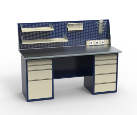 Верстак двухтумбовый  металлический  для автосервиса СВ-2Т.04.05.19_сб1