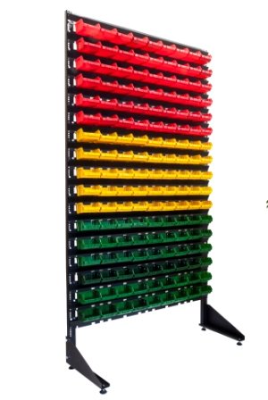 Стеллаж с пластиковыми ящиками 1801-17/0/0