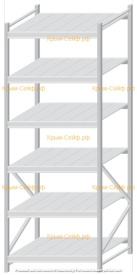 Стеллаж MS Pro Z 2500x900x1000 (6 ярусов)
