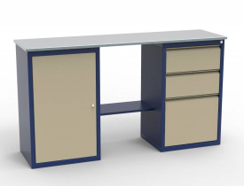 Верстак слесарный двухтумбовый в гараж — ЛВ-2Т.01.03