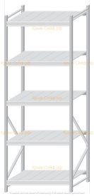 Стеллаж MS Pro Z 2500x900x800 (5 ярусов)
