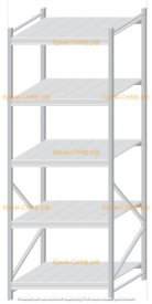 Стеллаж MS Pro Z 2500x900x1000 (5 ярусов)