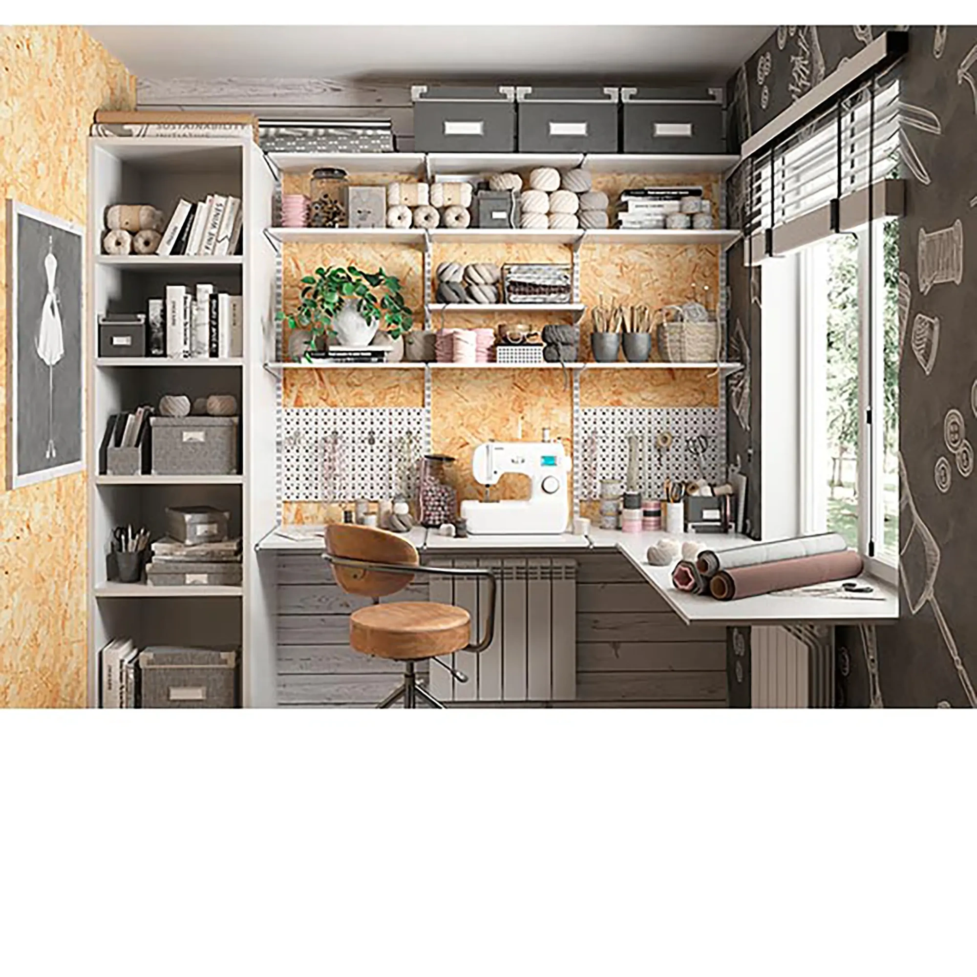 Гардеробная система ПРАКТИК Home Мастерская 1 белая