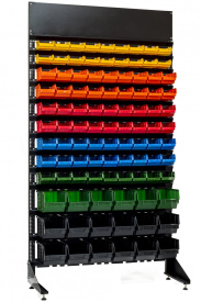 Стеллаж с пластиковыми ящиками 1801-2/7/3п