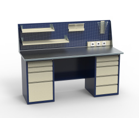 Верстак двухтумбовый  металлический  для автосервиса СВ-2Т.04.05.19_сб1