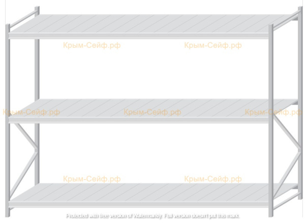 Стеллаж MS Pro Z 2000x2700x1000 (3 яруса)
