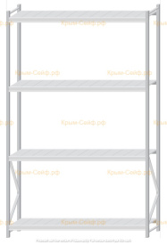 Стеллаж MS Pro Z 3000x1800x500 (4 яруса)