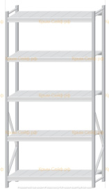 Стеллаж MS Pro Z 2500x1200x500 (5 ярусов)