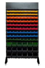 Стеллаж с пластиковыми ящиками 1801-2/7/3п