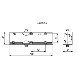 Доводчик Fuaro (Фуаро) дверной DCQ20-4 (40-80 кг) AL w/o arm до 80 кг (алюминий) без тяг в комплекте