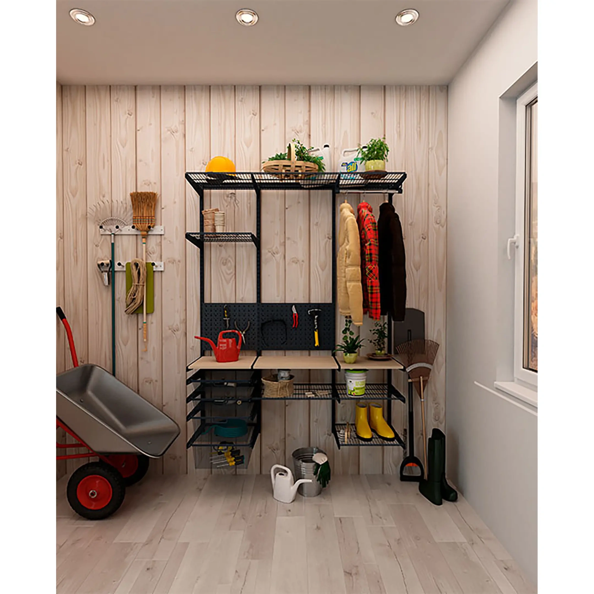 Гардеробная система ПРАКТИК Home Дача 1 графит