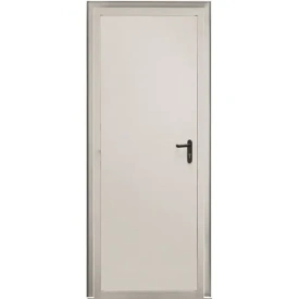 Дверь противопожарная 2080*780 мм (Правая, Серый (RAL 7035), с наличником, с порогом)