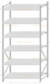Стеллаж MS Pro Z 2500x1200x800 (6 ярусов)