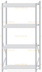 Стеллаж MS Pro Z 2500x1200x500 (4 яруса)