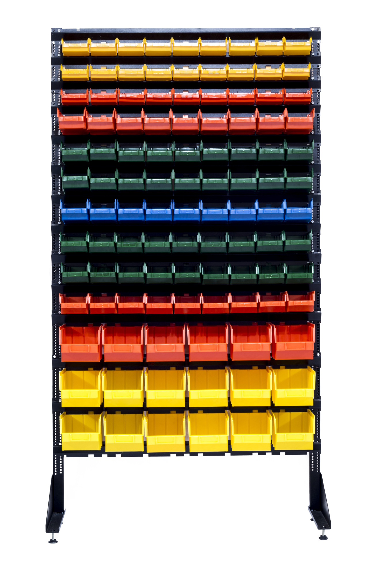 Стеллаж с пластиковыми ящиками 1801-3/7/3