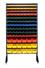 Стеллаж с пластиковыми ящиками 1801-3/7/3