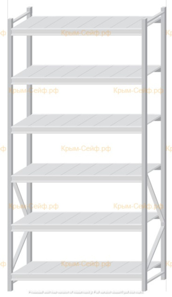 Стеллаж MS Pro Z 2500x1200x600 (6 ярусов)