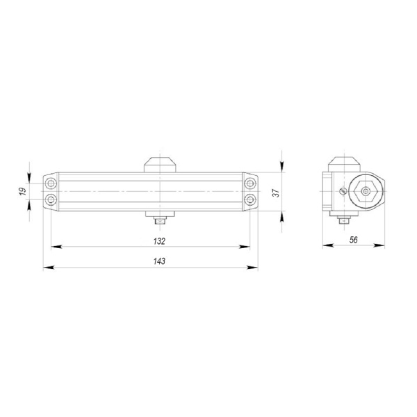 Доводчик Ajax (Аякс) дверной DCTR15-60 (TDR-60) 15-60кг WH белый