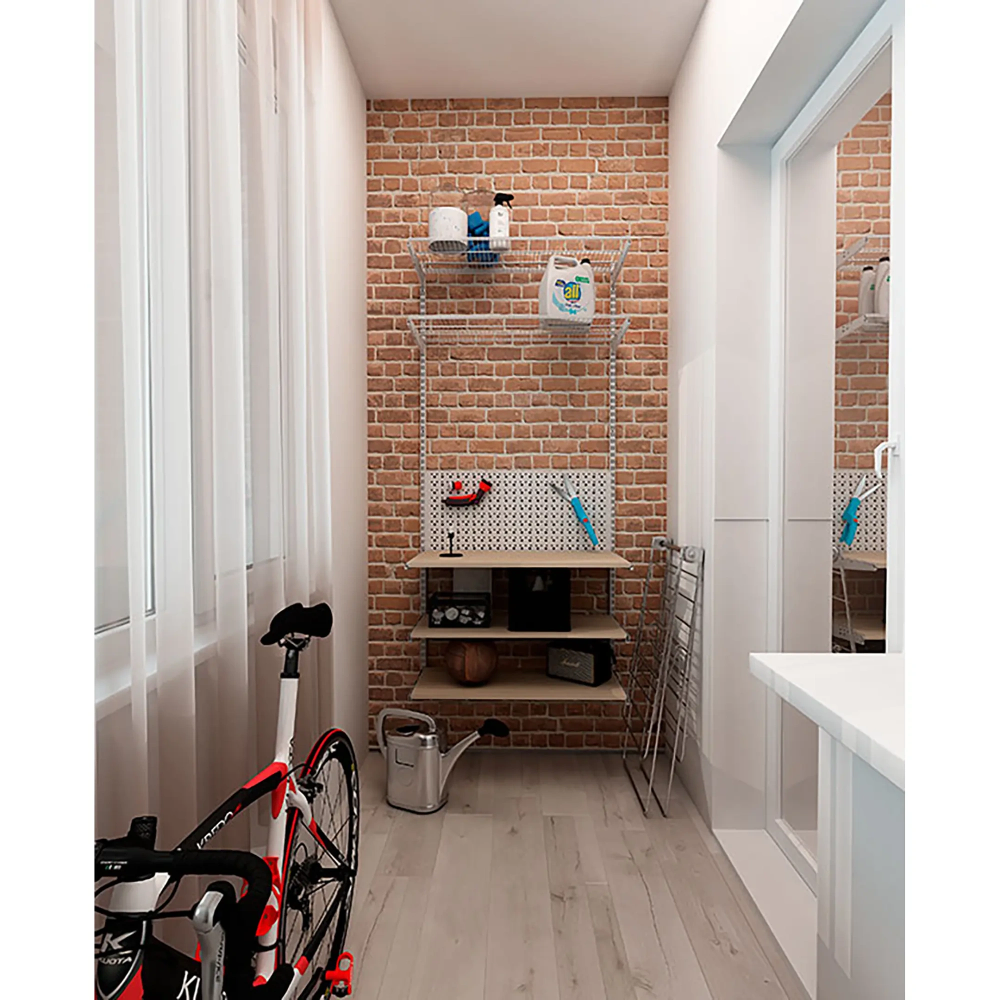 Гардеробная система ПРАКТИК Home Балкон 3 белая