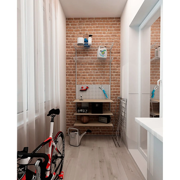 Гардеробная система ПРАКТИК Home Балкон 3 белая